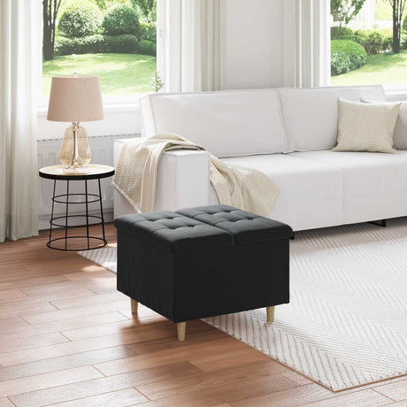 Vidaxl ottoman met opbergruimte zwart 60 x 60 x 45 cm fluweel
