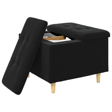 Vidaxl ottoman met opbergruimte zwart 60 x 60 x 45 cm fluweel