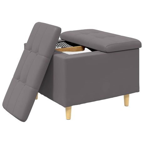 Vidaxl ottoman met opbergruimte grijs 60 x 60 x 45 cm kunstleer