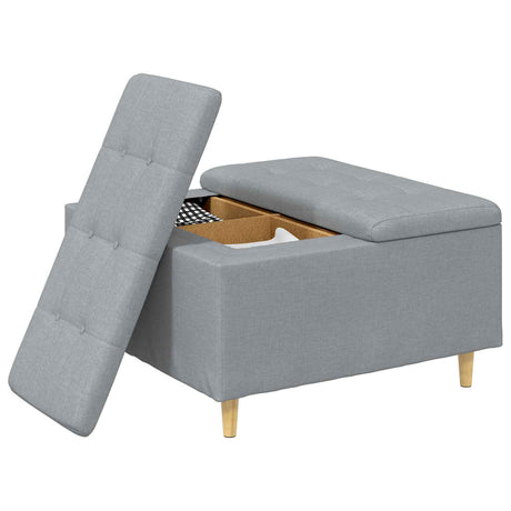 Vidaxl ottoman met opbergruimte lichtgrijs 80 x 80 x 45 cm stof