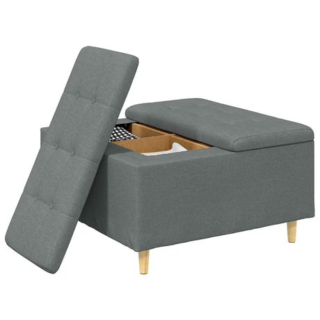 Vidaxl ottoman met opbergruimte donkergrijs 80 x 80 x 45 cm stof