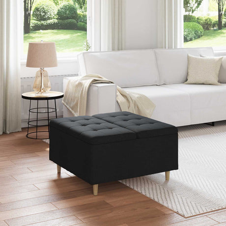 Vidaxl ottoman met opbergruimte zwart 80 x 80 x 45 cm stof