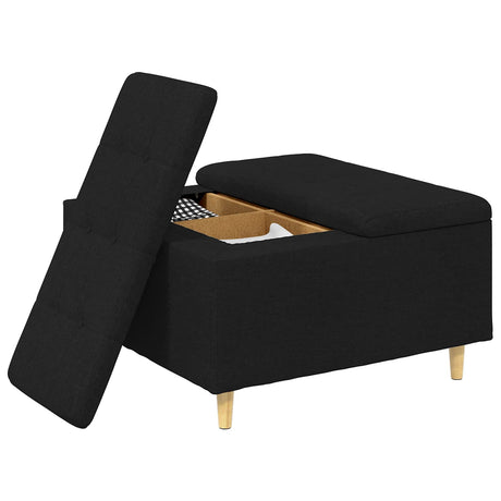 Vidaxl ottoman met opbergruimte zwart 80 x 80 x 45 cm stof