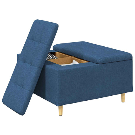 Vidaxl ottoman met opbergruimte blauw 80 x 80 x 45 cm stof