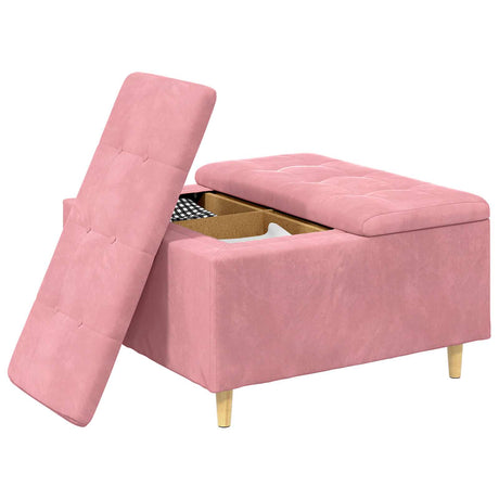 Vidaxl ottoman met opbergruimte roze 80 x 80 x 45 cm fluweel
