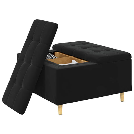 Vidaxl ottoman met opbergruimte zwart 80 x 80 x 45 cm fluweel