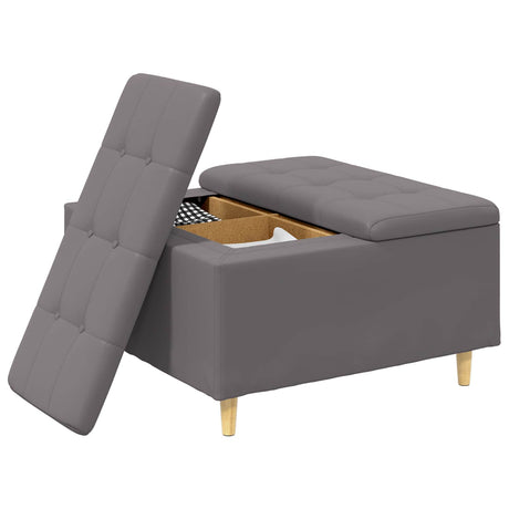 Vidaxl ottoman met opbergruimte grijs 80 x 80 x 45 cm kunstleer