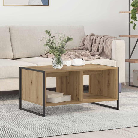 Vidaxl salontafel ambachtelijk eiken 80 x 50 x 40 cm bewerkt hout