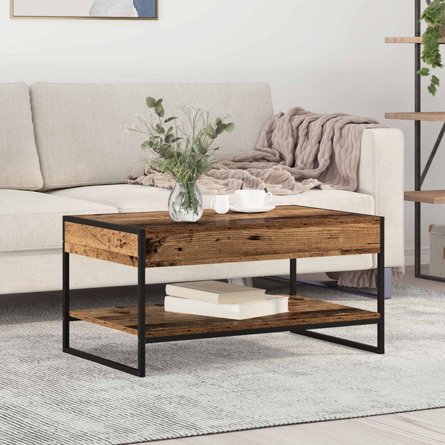 Vidaxl salontafel oud hout 80 x 50 x 40 cm bewerkt hout