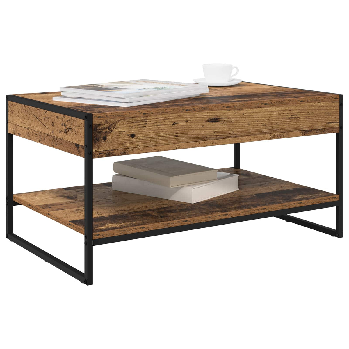 Vidaxl salontafel oud hout 80 x 50 x 40 cm bewerkt hout