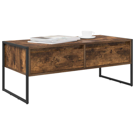 Vidaxl salontafel rook eik 100 x 46 x 40 cm bewerkt hout