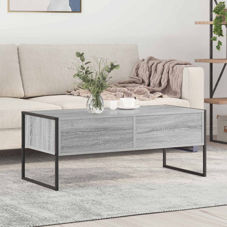 Vidaxl salontafel grijs sonoma 100 x 46 x 40 cm bewerkt hout