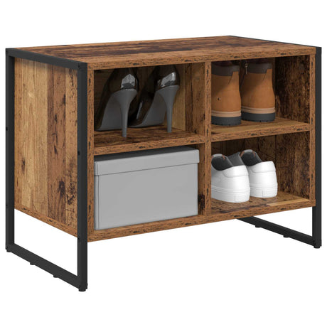 Vidaxl schoenenkast 60 x 35 x 44 cm bewerkt hout oud hout