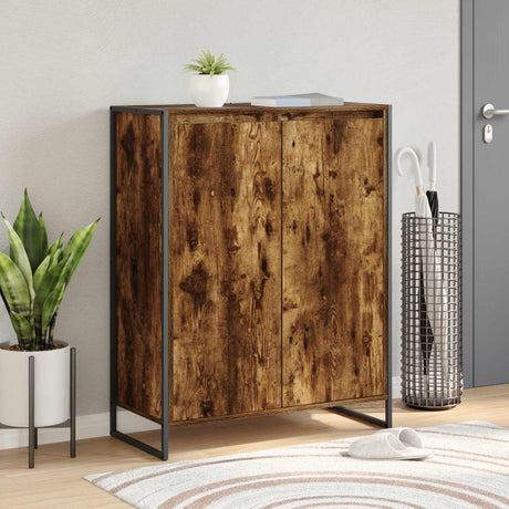Vidaxl schoenenkast met opslag rook eik 79 x 36 x 100 cm bewerkt hout