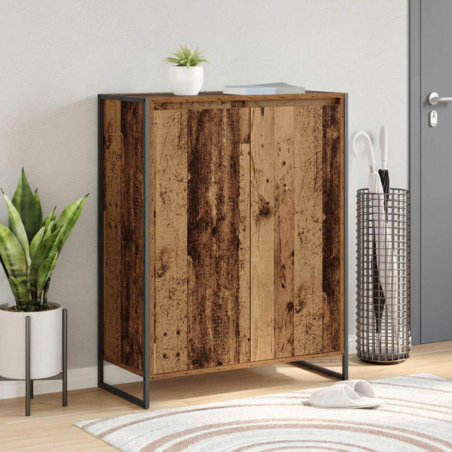 Vidaxl schoenenkast met opslag oud hout 79 x 36 x 100 cm bewerkt hout