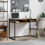 Vidaxl bureau rook eik bewerkt hout 100 x 50 x 75 cm