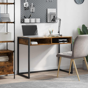 Vidaxl bureau rook eik bewerkt hout 100 x 50 x 75 cm