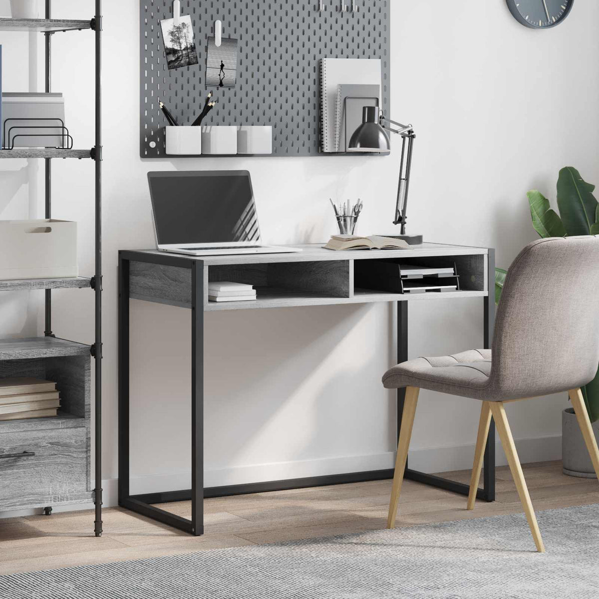 Vidaxl bureau grijs sonoma bewerkt hout 100 x 50 x 75 cm