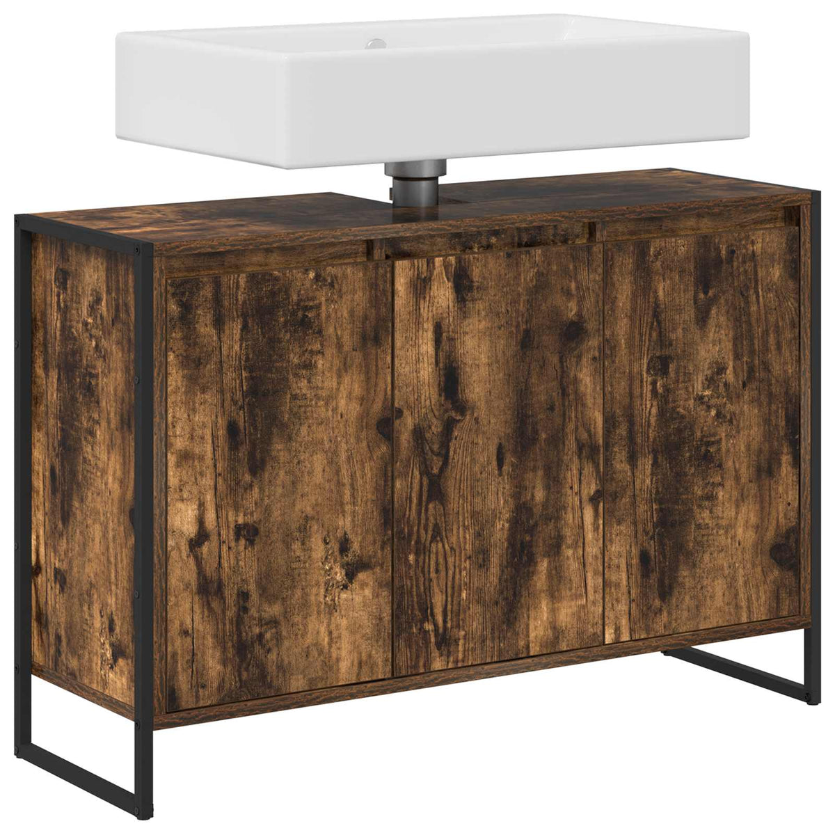 Vidaxl badkamer kast rook eik 90 x 30 x 60 cm bewerkt hout