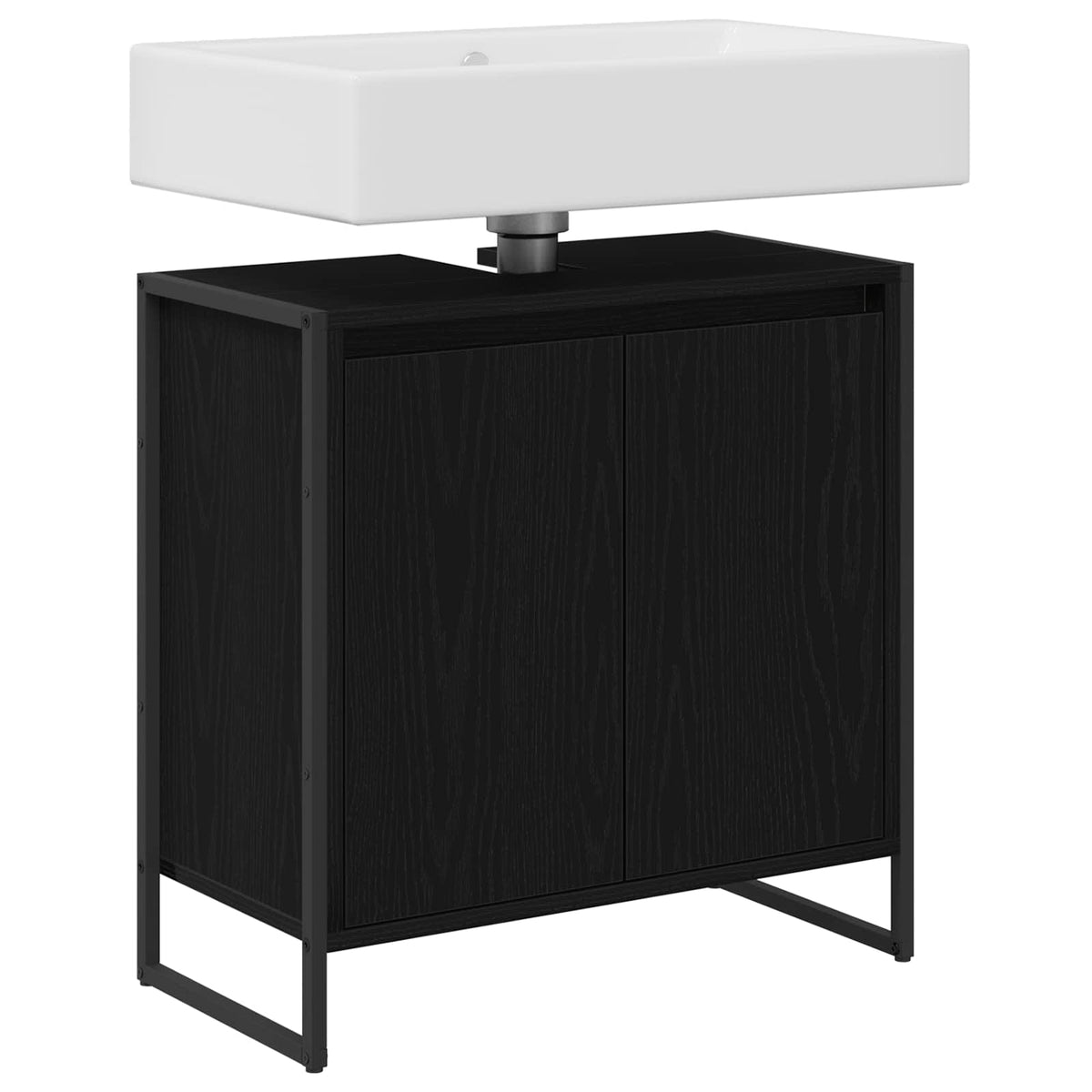 Vidaxl badkamer kast zwart eiken 60 x 30 x 60 cm bewerkt hout