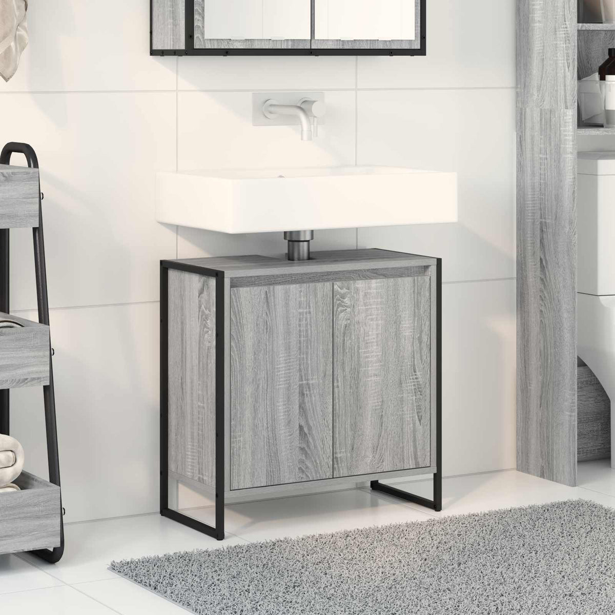 Vidaxl badkamer kast grijs sonoma 60 x 30 x 60 cm bewerkt hout