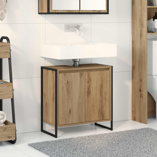 Vidaxl badkamer kast ambachtelijk eiken 60 x 30 x 60 cm bewerkt hout