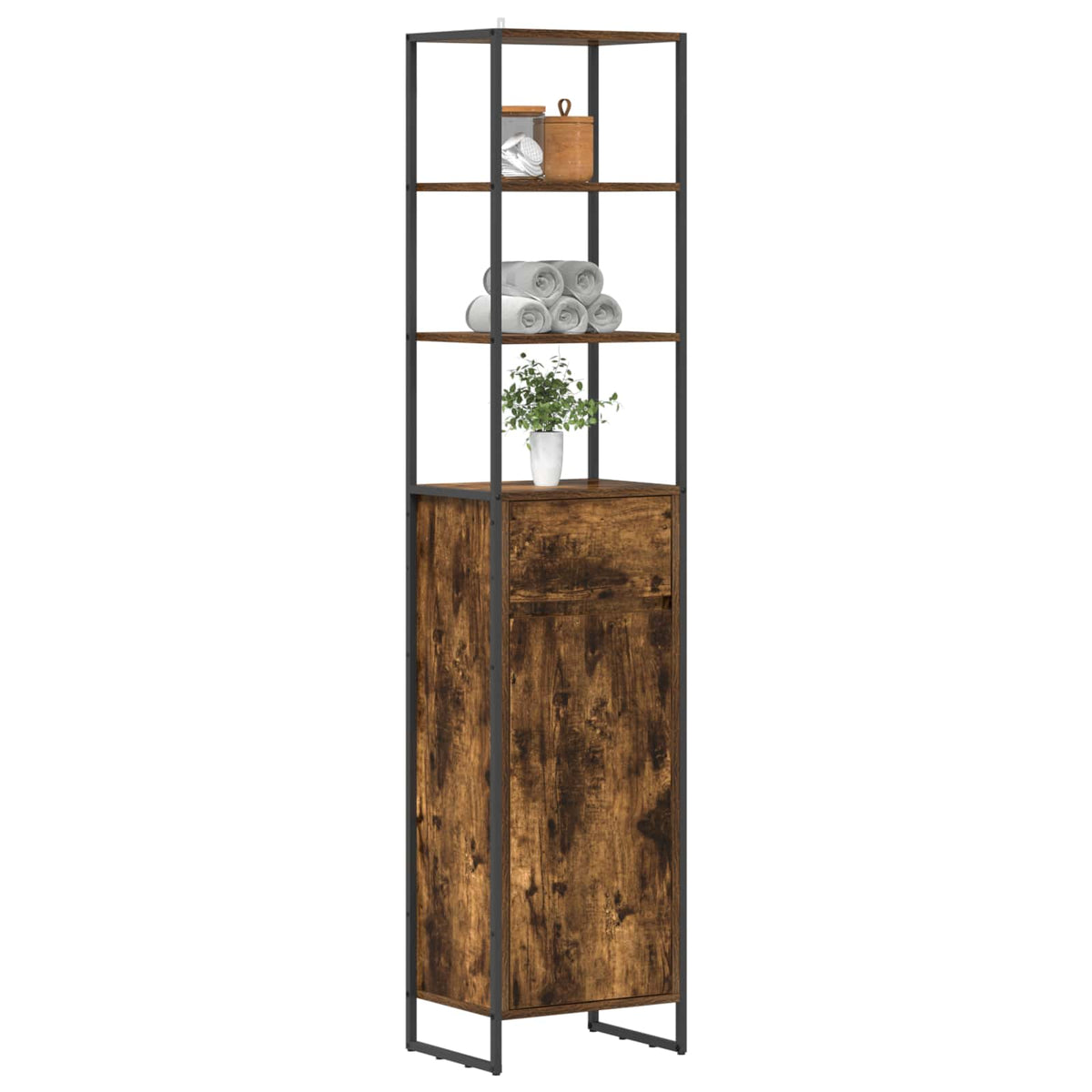 Vidaxl badkamer kast rook eik 40 x 30 x 180 cm bewerkt hout