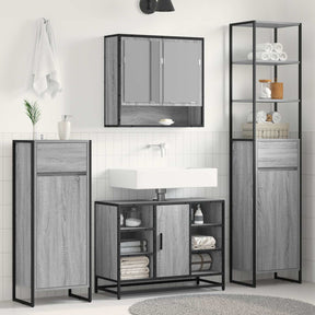 Vidaxl badkamer kast grijs sonoma 40 x 30 x 180 cm bewerkt hout
