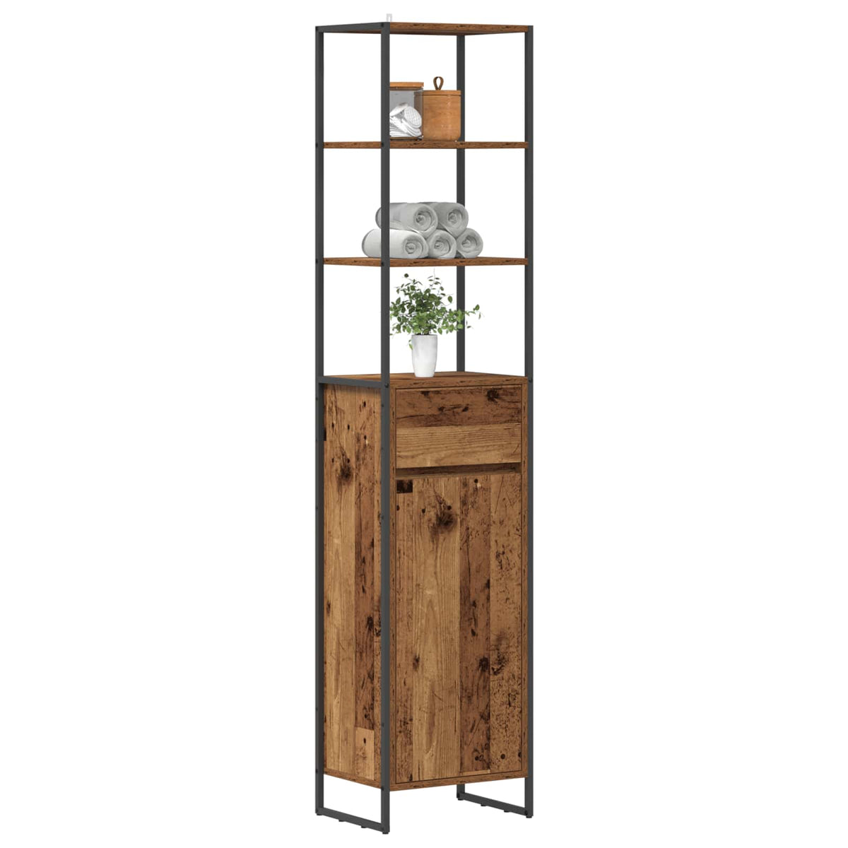 Vidaxl badkamer kast oud hout 40 x 30 x 180 cm bewerkt hout