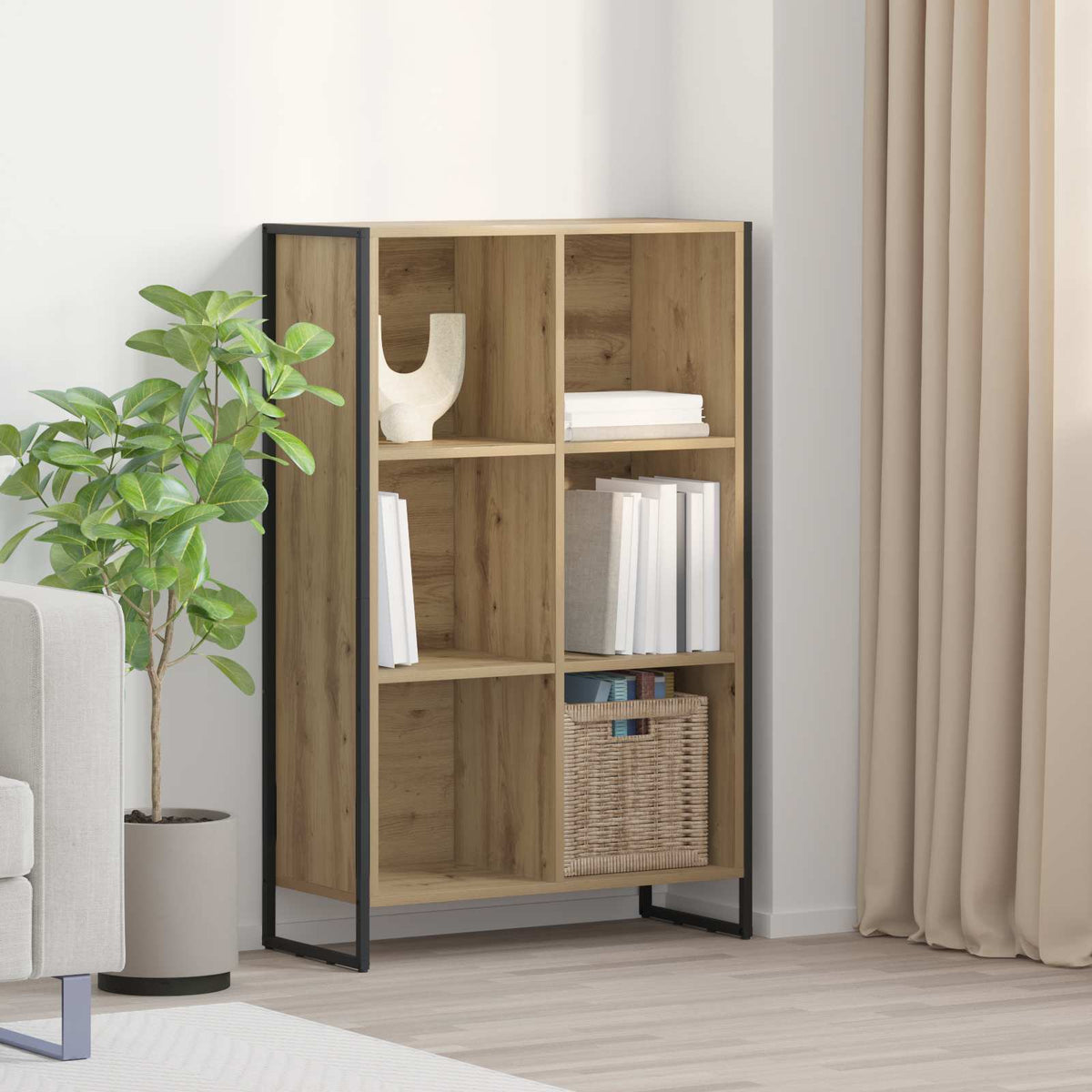 Vidaxl boekenkast 99,5 x 30 x 108,5 cm bewerkt hout ambachtelijk eiken