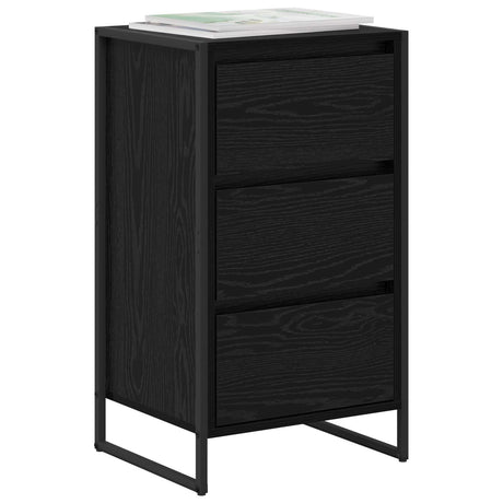 Vidaxl dressoir zwart eiken 42 x 36 x 75.5 cm bewerkt hout
