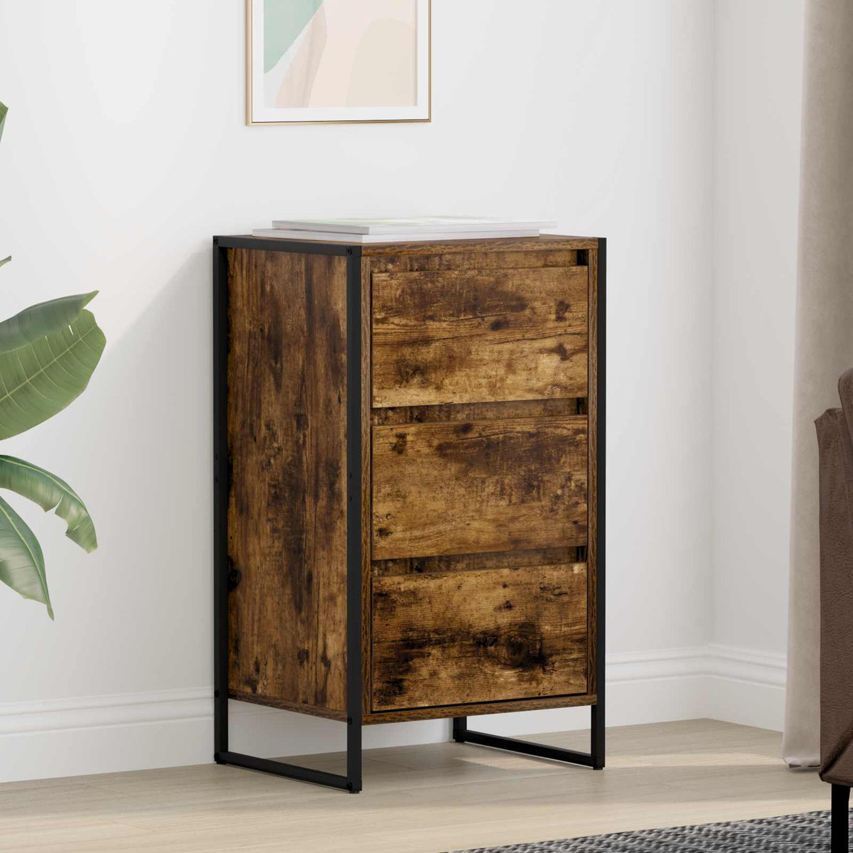 Vidaxl dressoir rook eik 42 x 36 x 75.5 cm bewerkt hout