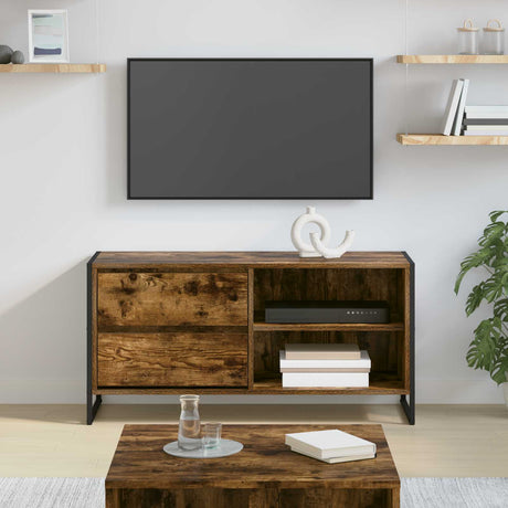 Vidaxl tv-kast 100 x 36 x 49,5 cm rook eik bewerkt hout