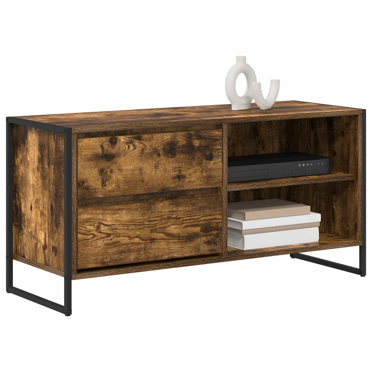 Vidaxl tv-kast 100 x 36 x 49,5 cm rook eik bewerkt hout