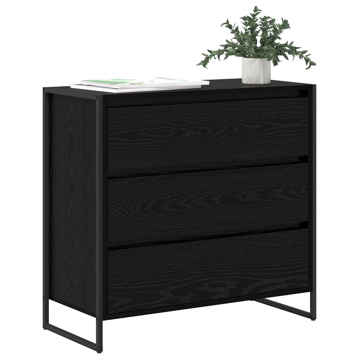 Vidaxl dressoir zwart eiken 79 x 36 x 75.5 cm bewerkt hout