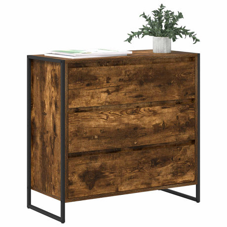 Vidaxl dressoir rook eik 79 x 36 x 75.5 cm bewerkt hout