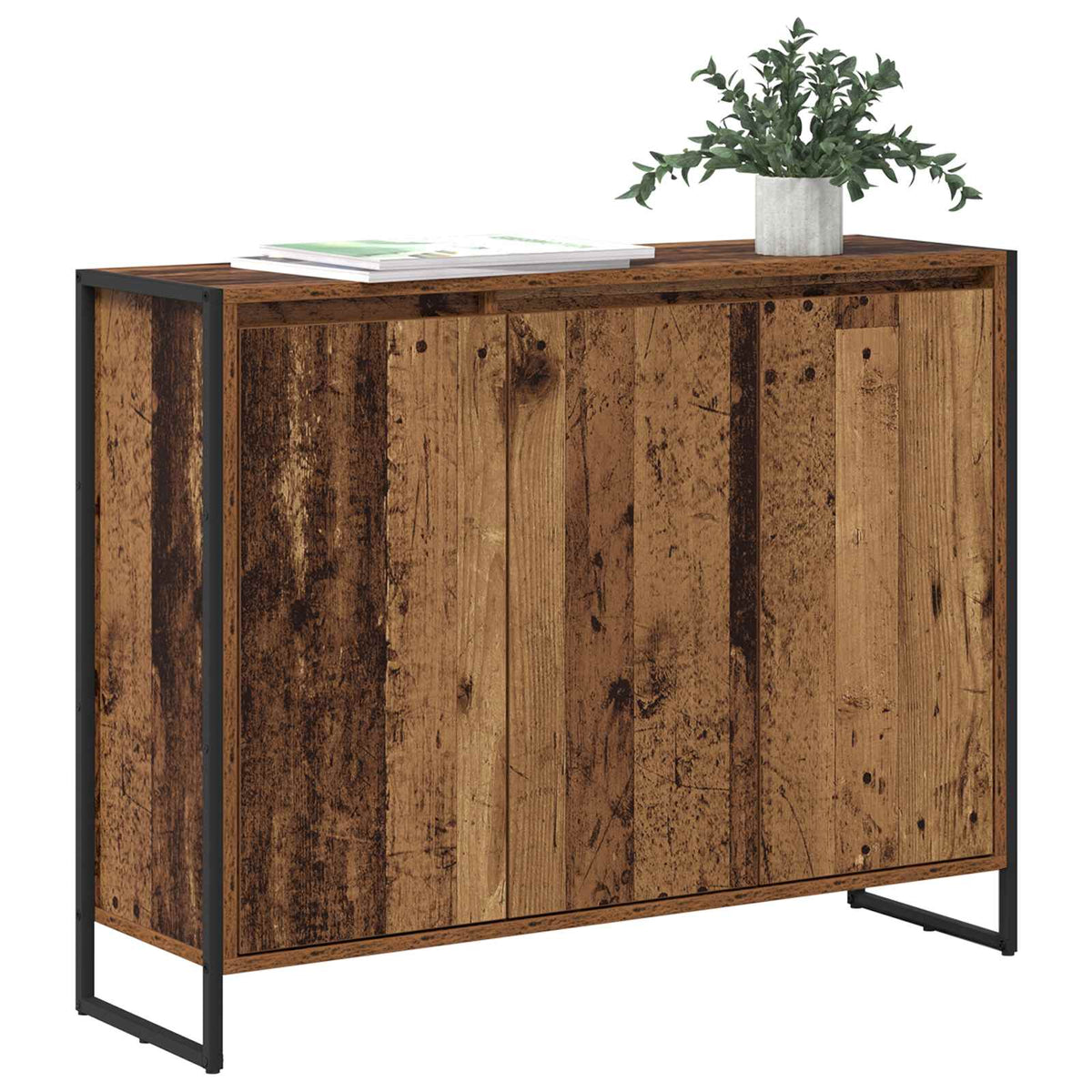 Vidaxl bijzetkast oud hout 96,5 x 30 x 75 cm bewerkt hout