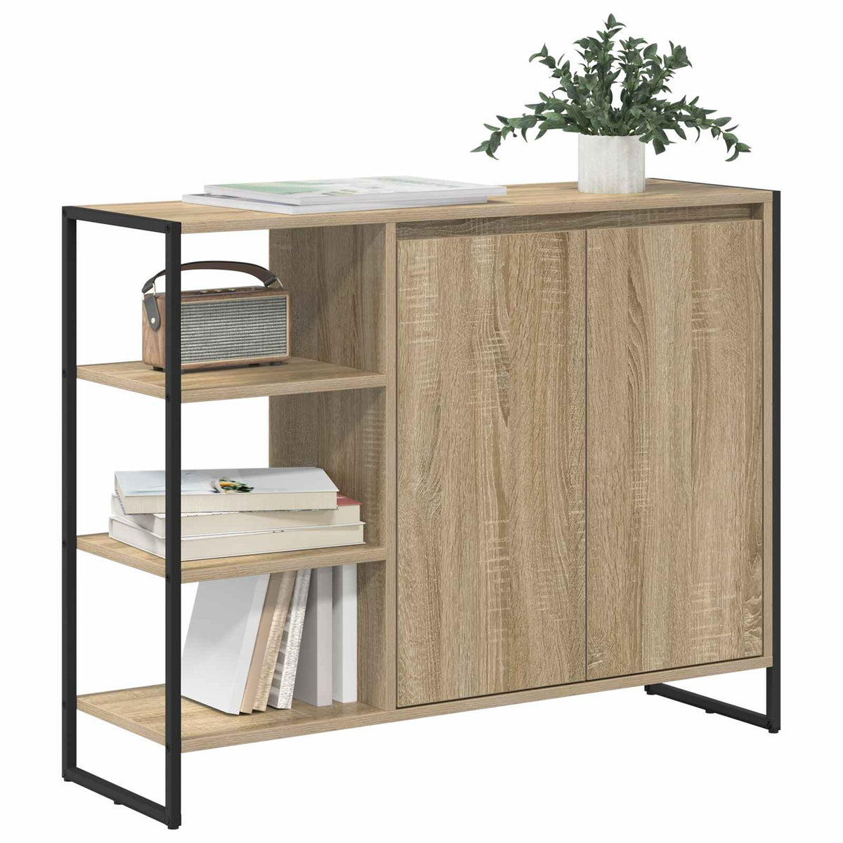 Vidaxl bijzetkast sonoma 96.5 x 30 x 75 cm bewerkt hout