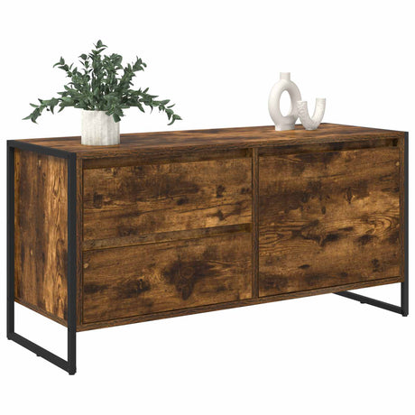 Vidaxl tv-kast 100 x 36 x 49.5 cm rook eik bewerkt hout
