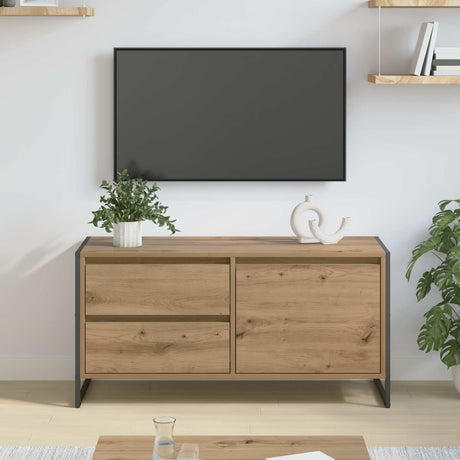 Vidaxl tv-kast 100 x 36 x 49.5 cm ambachtelijk eiken bewerkt hout