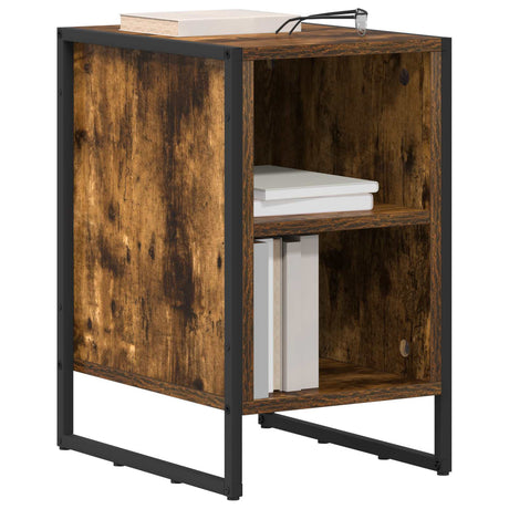 Vidaxl nachtkastje 2 st rook eiken 39.5 x 30 x 50 cm bewerkt hout