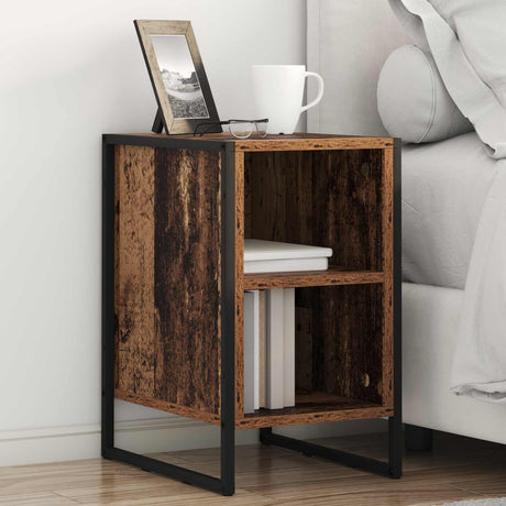 Vidaxl nachtkastje oud hout 39.5 x 30 x 50 cm bewerkt hout