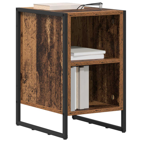 Vidaxl nachtkastje oud hout 39.5 x 30 x 50 cm bewerkt hout