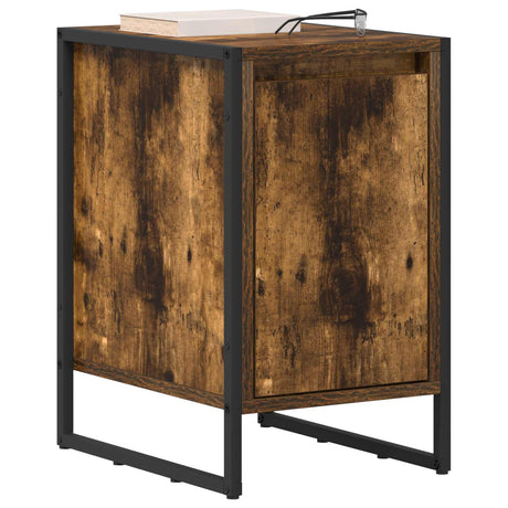 Vidaxl nachtkastje 2 st rook eik 39,5 x 30 x 50 cm bewerkt hout