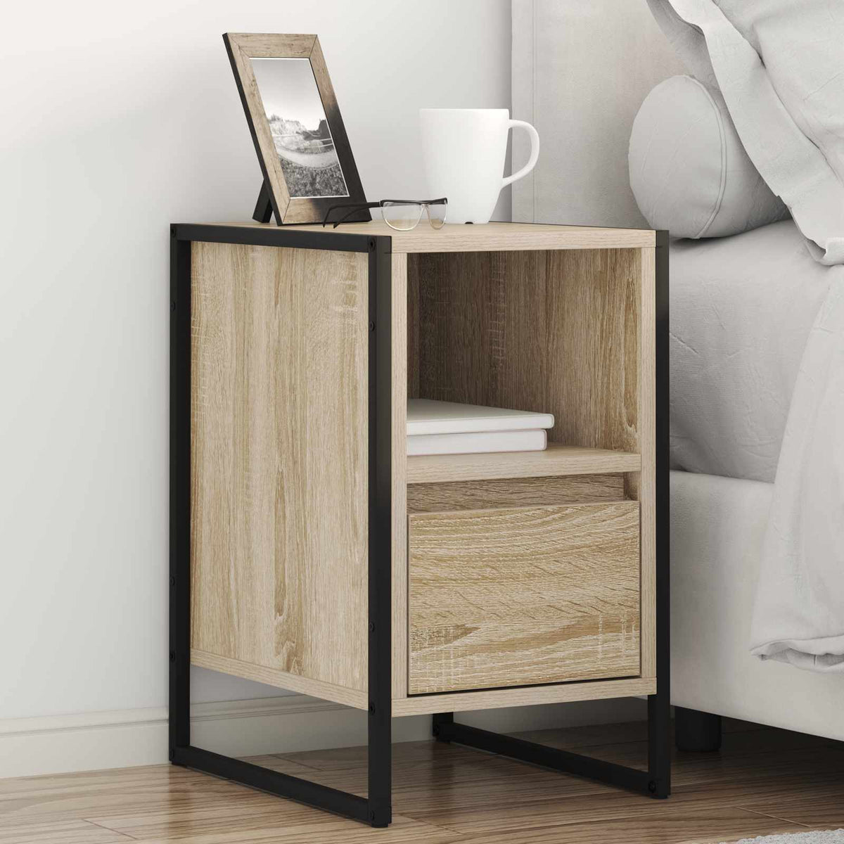 Vidaxl nachtkastje sonoma eiken 39,5 x 30 x 50 cm bewerkt hout