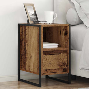 Vidaxl nachtkastje oud hout 39,5 x 30 x 50 cm bewerkt hout