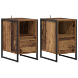 Vidaxl nachtkastje 2 st oud hout 39,5 x 30 x 50 cm bewerkt hout