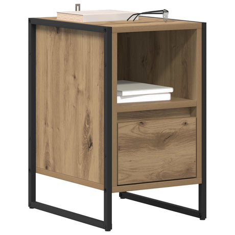 Vidaxl nachtkastje ambachtelijk eiken 39,5 x 30 x 50 cm bewerkt hout