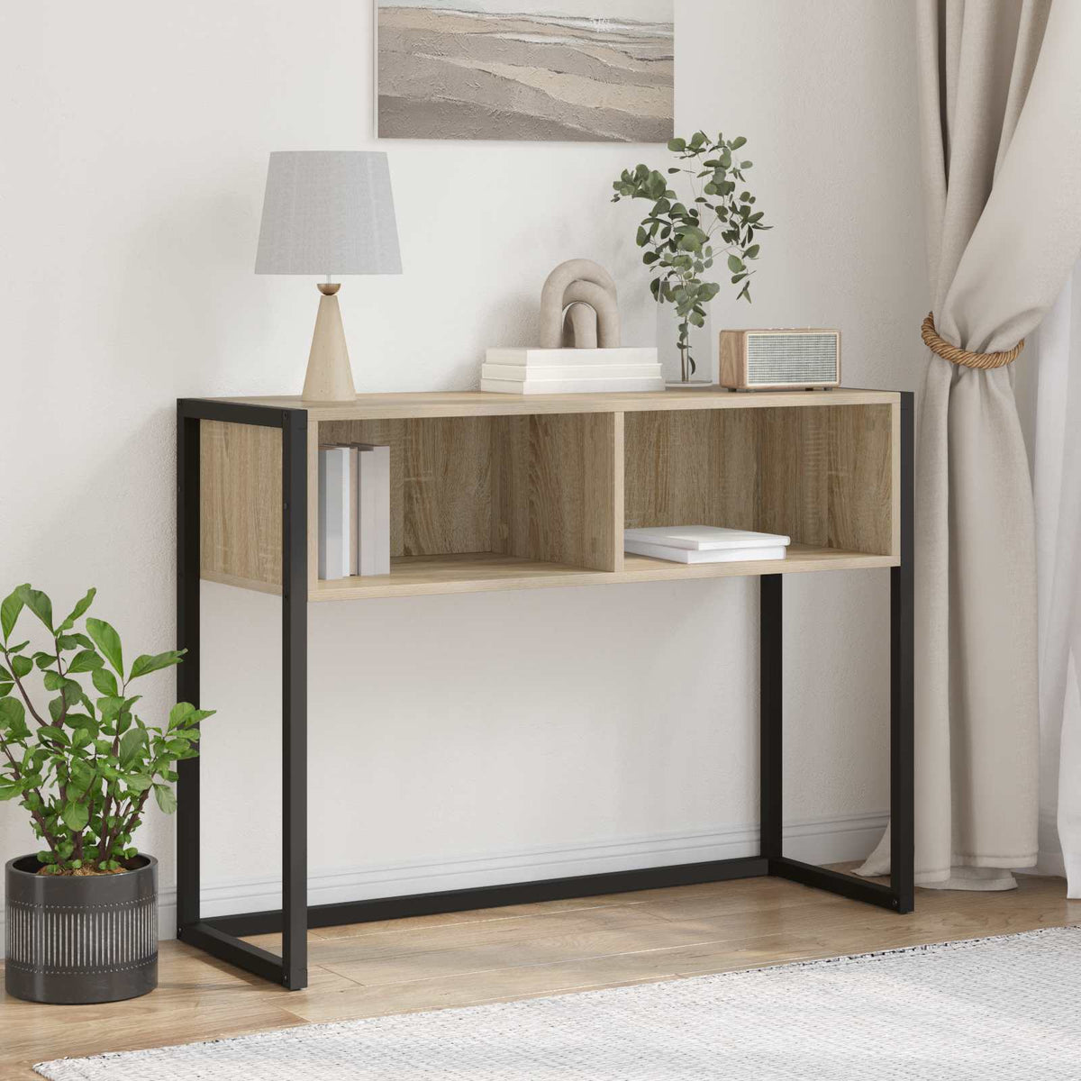 Vidaxl bijzettafel sonoma 100 x 36 x 75 cm bewerkt hout