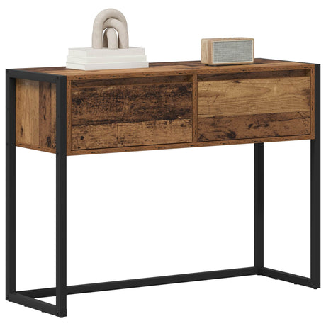 Vidaxl bijzettafel oud hout 100 x 36 x 75 cm bewerkt hout